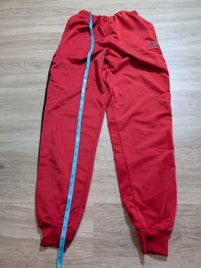 Adidas Mens Red Size M Track Pants Joggers Three Stripe Athletic Streetwear